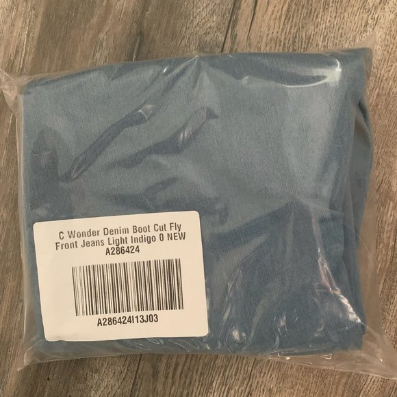 NWT C. WONDER DENIM BOOT CUT FLY FRONT JEANS 0 - Picture 9 of 11